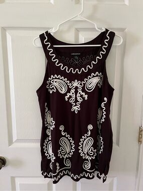 Lauren Michelle Plum Tunic with White Embroidery